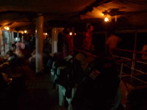 Boarding the boat in total darkness before 5am