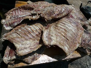 Waxed pork ribs
